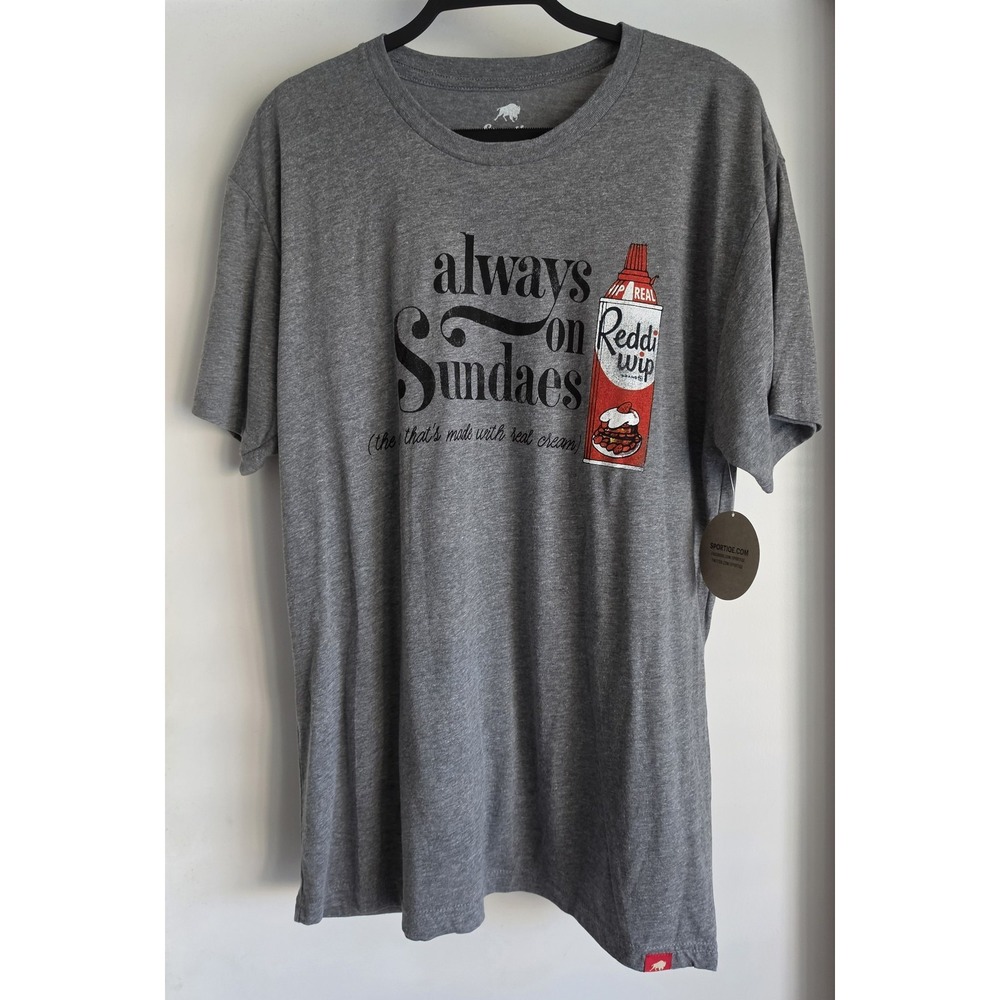 NWT Sportiqe Men's XL Grey Graphic Short Sleeve T-Shirt Casual Tee Top Crew